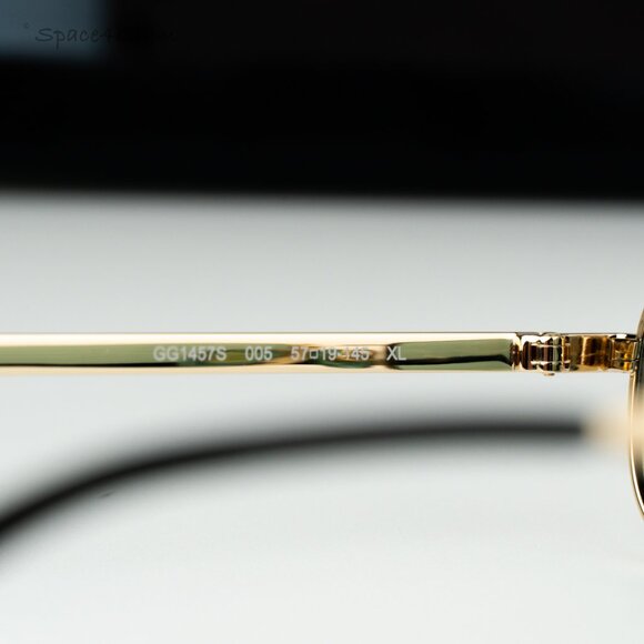 Gucci Women Sunglasses Gold Green Rectangle GG1457S 005 BRAND NEW main image 10